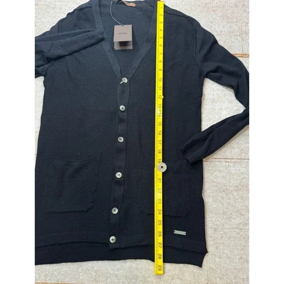 Takeshy Kurosawa Cardigan Men's XXL Black Merino Cashmere Blend NWT Italian Lux